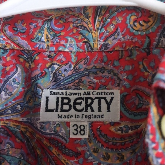 Liberty of London Men’s Button Down Floral Paisley Short Sleeve Shirt Size Large - Picture 2 of 3